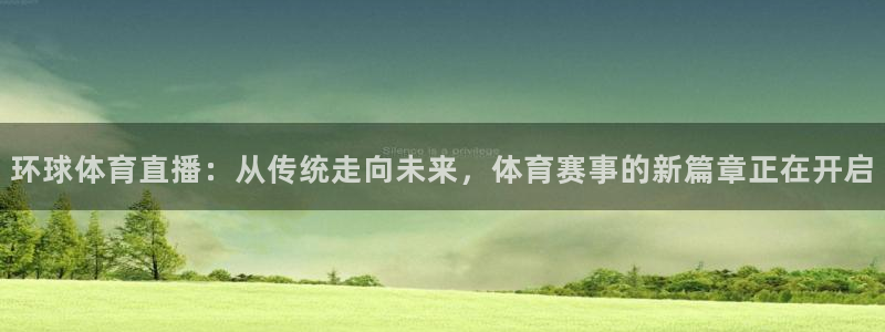 袋鼠在线直播体育：环球体育直播：从传统走向未来，体育赛事的新篇章正在开启